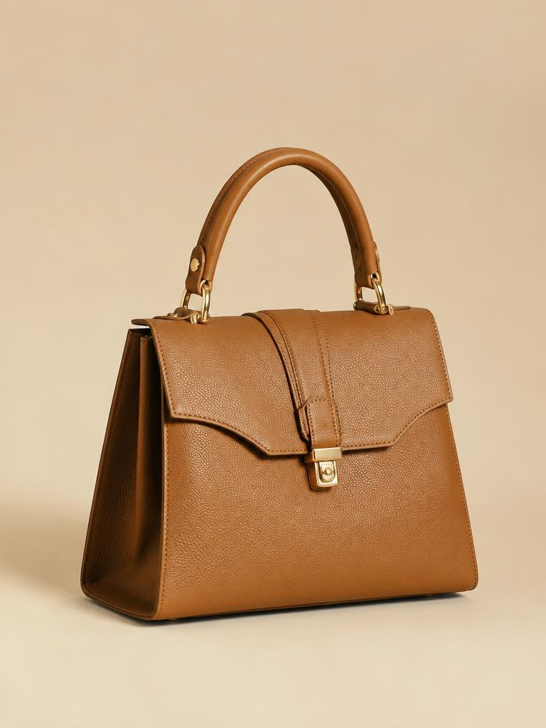 Lederhandtasche mit Tragegriff